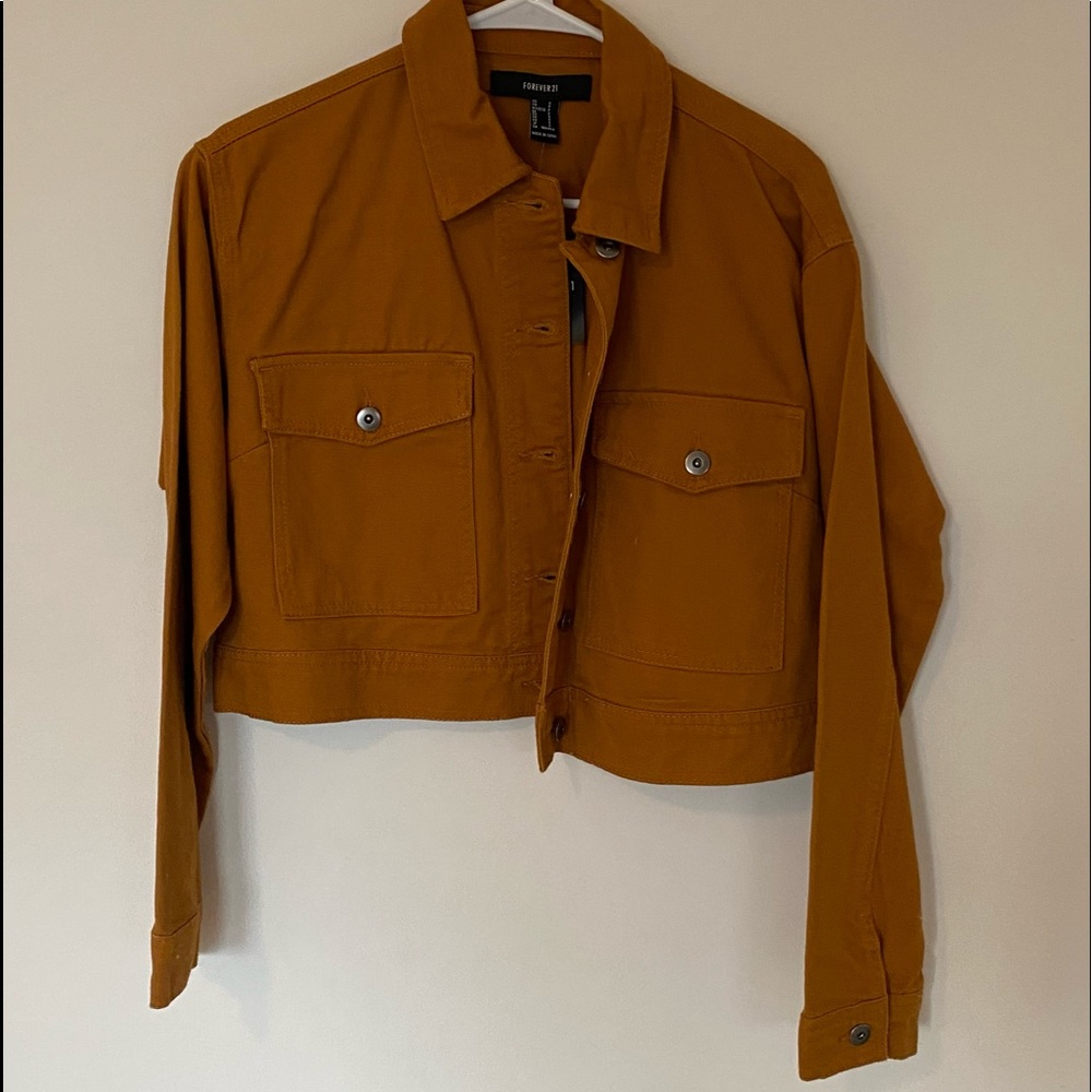NWT Forever 21 mustard cropped jacket